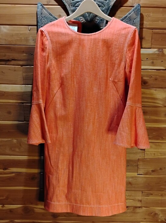 Akris Punto Dresses & Skirts - Akris Punto Denim Bell Sleeve Shift Dress. Coral orange Shade. New Without Tags